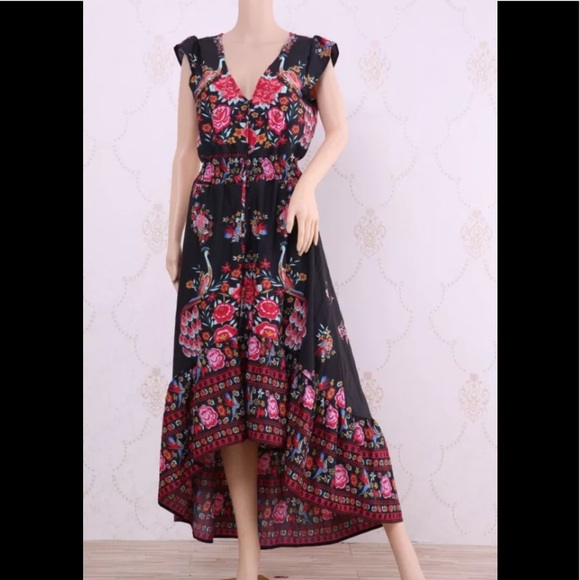 (Last 1) Boho chiffon casual women floral dress - Picture 5 of 6
